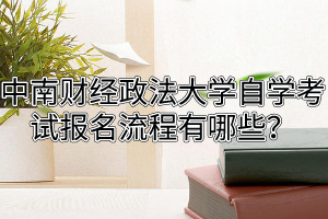 中南财经政法大学自学考试报名流程有哪些?