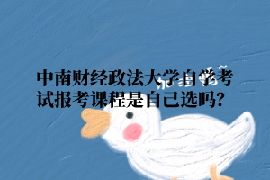 中南财经政法大学自学考试报考课程是自己选吗?