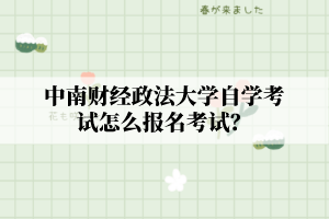 中南财经政法大学自学考试怎么报名考试?
